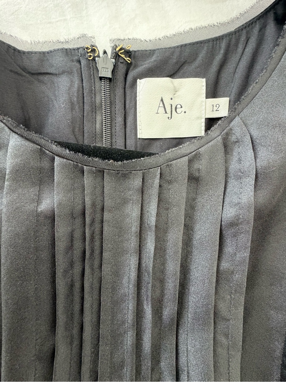 Aje Black Pleated Puff-Sleeve Midi Dress - Picture 4 of 4